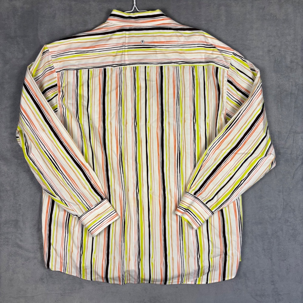 Rocawear Mens 3XL Button Down Shirt Multi Color Stripe Long Sleeve Cotton Y2K - Picture 9 of 9